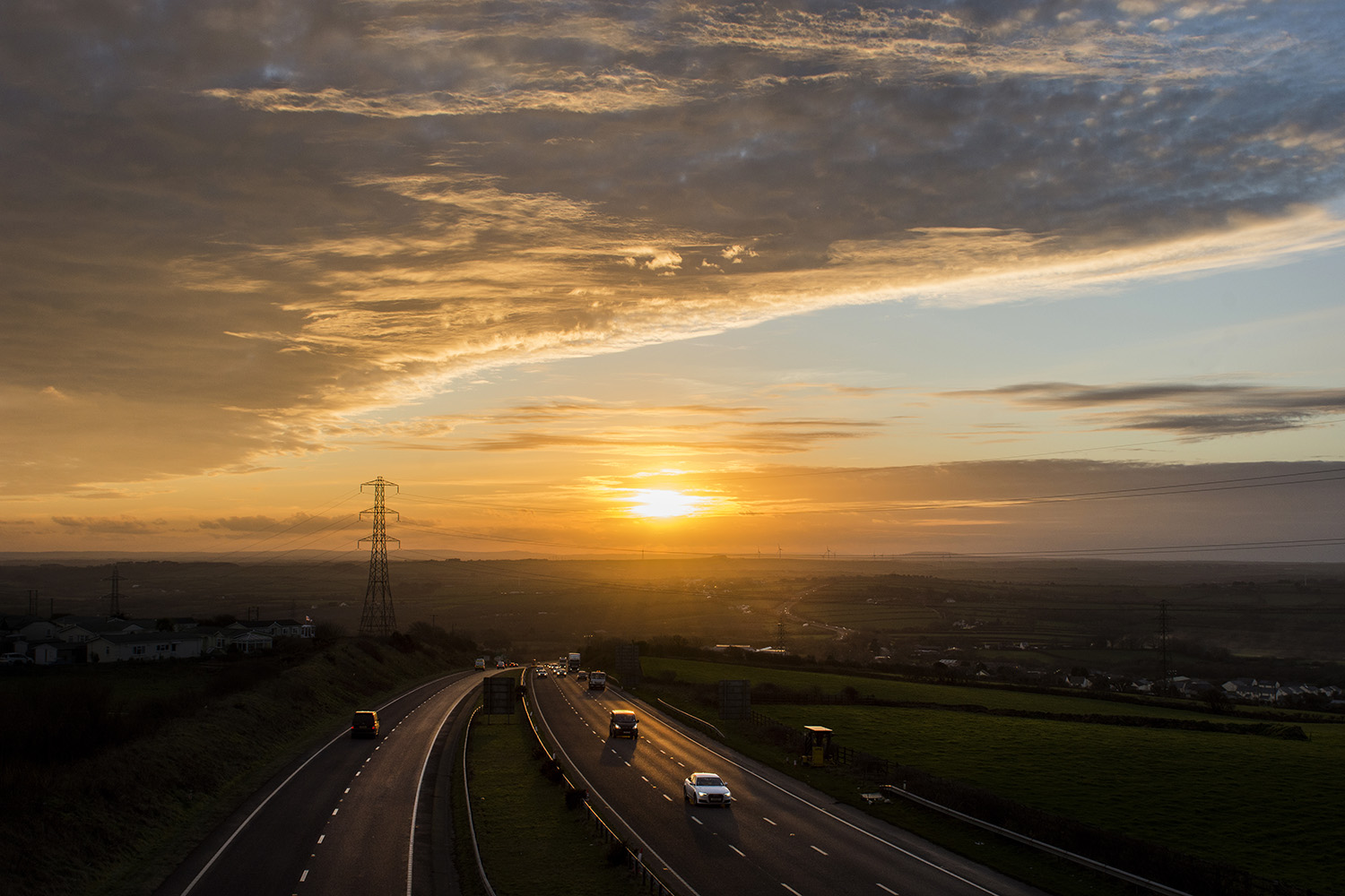 Sunset over the A30