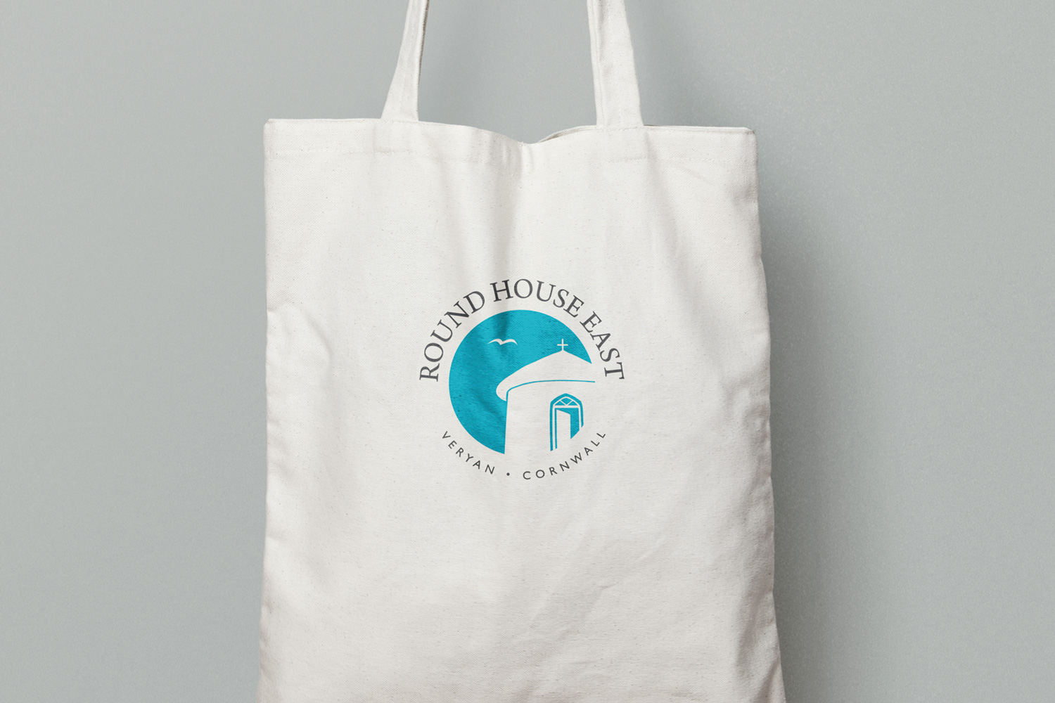 Logo applied to canvas tote bag